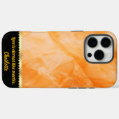 Elegante warme oranje marmeren textuur Case-Mate iPhone case (Achterkant (horizontaal))
