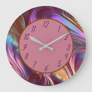 Elegante warme roos iriserende wervel abstract ont grote klok
