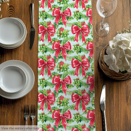 Elegante warme roze preppy kersttafel runner medium tafelloper