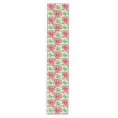 Elegante warme roze preppy kersttafel runner medium tafelloper (Voorkant)