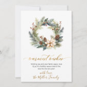 Elegante Warmste Wensen Script Krans Greenery Feestdagenkaart (Voorkant)