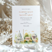 Elegante Washington D.C. Landmark bruiloft uitnodi Kaart