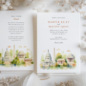 Elegante Washington D.C. Landmark bruiloft uitnodi Kaart