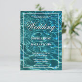 Elegante water meer oceaan bestemming bruiloft kaart (Staand voorkant)