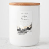 Elegante Watercolor Bergen Kaars Voedselcontainer Etiket (Voorkant)