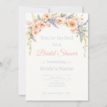 Elegante Watercolor Bloem Bruiloft Uitnodiging