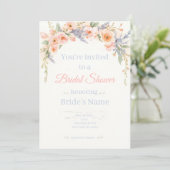 Elegante Watercolor Bloem Bruiloft Uitnodiging (Staand voorkant)