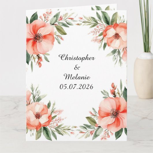Elegante Watercolor Bloem Frame Kaart (Voorkant)