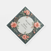 Elegante Watercolor Bloem Frame Servet (Hoek)