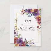 Elegante Watercolor Bloemen RSVP Kaart (Voorkant)