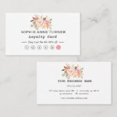 Elegante Watercolor Bloemen Zakelijk Professioneel Klantenkaartje (Voorkant / Achterkant)