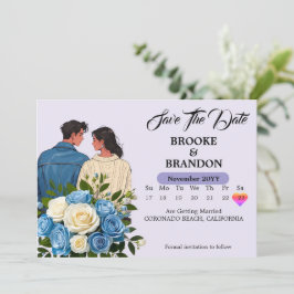 Elegante Watercolor Bloemige Bewaar de Datum Kaart
