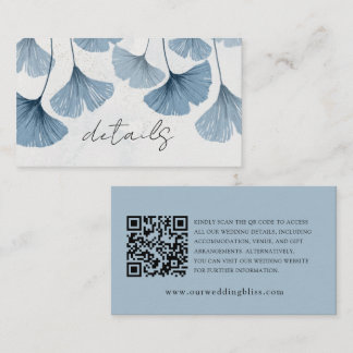 Elegante Watercolor Botanische QR Code Bruiloft Informatiekaartje
