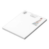 Elegante Watercolor Couture Bruidsmodeontwerper Notitieblok (Linkerzijde)