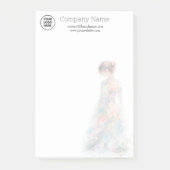 Elegante Watercolor Couture Bruidsmodeontwerper Post-it® Notes (Voorkant)