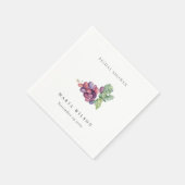 Elegante Watercolor Druiven Bruiloftsshower Servet (Hoek)