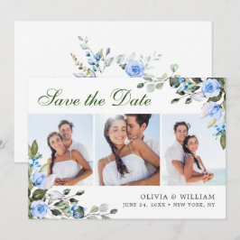 Elegante Watercolor Eucalyptus 3 FOTO Huwelijk Save The Date