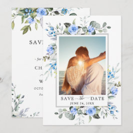Elegante Watercolor Eucalyptus FOTO Huwelijks Save The Date