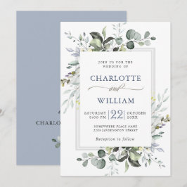 Elegante Watercolor Eucalyptus Groene Huwelijk Kaart
