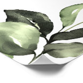 Elegante Watercolor Eucalyptus Verlovingsfeest Poster (Hoek)