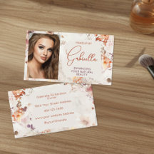Elegante Watercolor Foto Make-up Visitekaartje