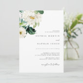 Elegante Watercolor Groene Huwelijksuitnodiging Kaart (Staand voorkant)