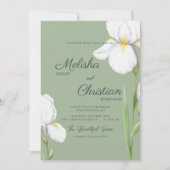 Elegante Watercolor Iris Bruiloft Uitnodiging (Voorkant)