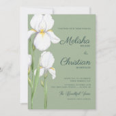 Elegante Watercolor Iris Bruiloft Uitnodiging (Voorkant)