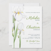 Elegante Watercolor Iris Bruiloft Uitnodiging (Voorkant)