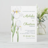 Elegante Watercolor Iris Bruiloft Uitnodiging (Staand voorkant)