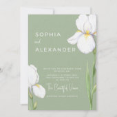 Elegante Watercolor Iris Bruiloft Uitnodiging (Voorkant)