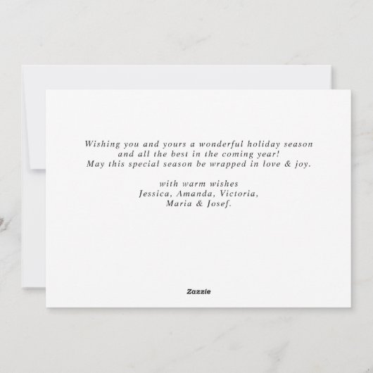 Elegante Watercolor Kerst Boho Compositie Feestdagenkaart (Achterkant)