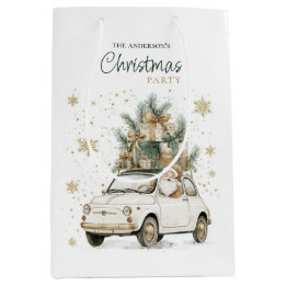 Elegante Watercolor Kerstman Kerstfeest Medium Cadeauzakje