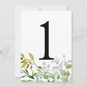 Elegante Watercolor Nummer 1 Kaart