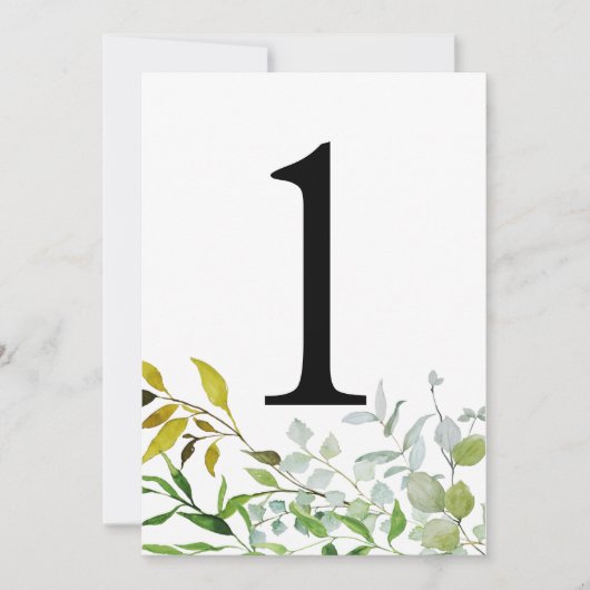 Elegante Watercolor Nummer 1 Kaart (Voorkant)