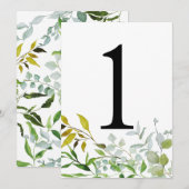 Elegante Watercolor Nummer 1 Kaart (Voorkant / Achterkant)
