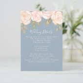 Elegante Watercolor Roze Bloem Calligrafie Foto Informatiekaartje (Staand voorkant)