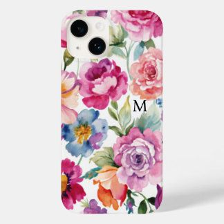 Elegante Watercolor Rozen Bloei Gepersonaliseerde Case-Mate iPhone 14 Hoesje