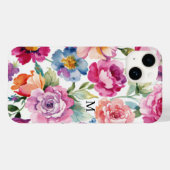 Elegante Watercolor Rozen Bloei Gepersonaliseerde Case-Mate iPhone Case (Achterkant (horizontaal))