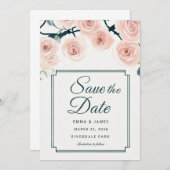 Elegante Watercolor Rozen Uitnodiging (Voorkant / Achterkant)