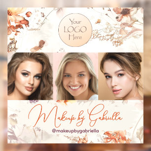 Elegante Watercolor Script Logo Foto Make-up Studi Raamsticker