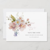 Elegante Watercolor Trouw Bloemige Save the Date (Voorkant)