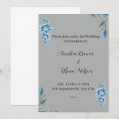 Elegante Watercolor Trouw Uitnodiging (Voorkant / Achterkant)