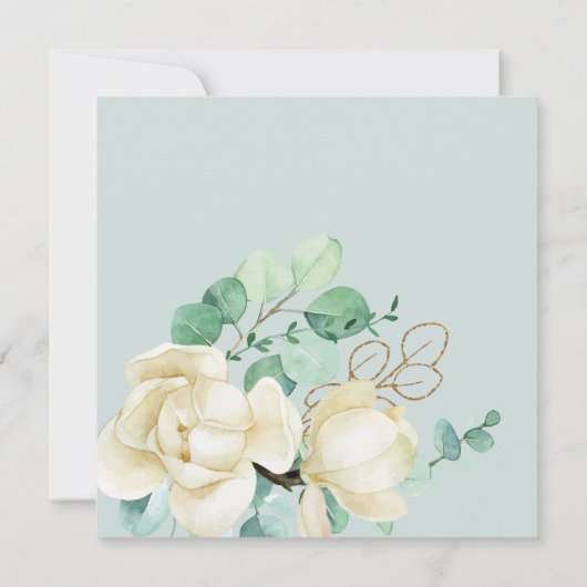 Elegante Watercolor Witte Magnolia Save the Date (Achterkant)