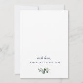 Elegante Watercolor Zonnebloemen Eucalyptus Bruilo Save The Date (Achterkant)