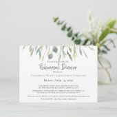 Elegante watercolorbladeren moderne repetitie dine kaart (Staand voorkant)