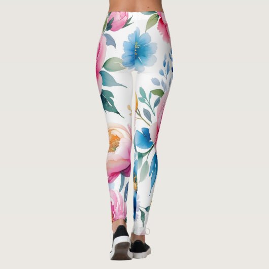 🌸 Elegante Watercolou Floral Leggings – Chic & St (Achterkant)
