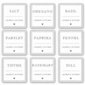 Elegante Waterdichte Keuken Kruidenpot Etiket Sticker (Voorkant)