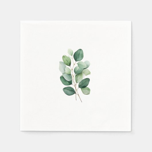 Elegante waterkleur eucalyptus Papier Servet (Voorkant)