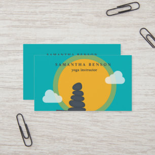 Elegante Waterkleur Logo Zen Yoga Genezing Gezondh Visitekaartje